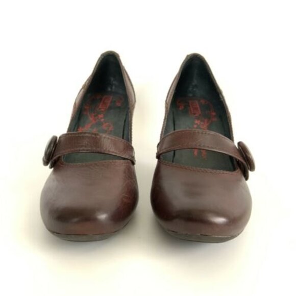 Pikolinos Pumps Size 38 US 7 Brown Leather Mary Jane Square-toe Block Heel - Picture 4 of 11